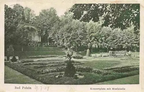 AK / Ansichtskarte Bad Polzin Polczyn-Zdroj PL Konzertplatz mit Musikhalle Parkanlagen