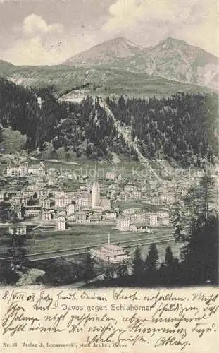 AK / Ansichtskarte DAVOS GR Panorama Blick gegen Schiahoerner