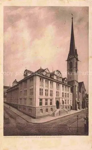 AK / Ansichtskarte ZueRICH  ZH Central-Bibliotheke und Predigerkirche