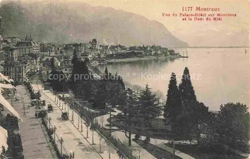 AK / Ansichtskarte MONTREUX  VD Vue du Palace Hôtel sur Montreux et la Dent du Midi