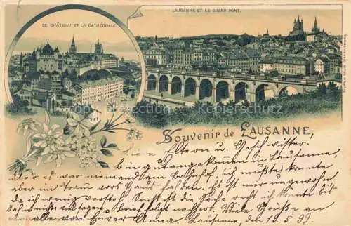 AK / Ansichtskarte LAUSANNE VD La ville et le grand pont château et la cathédrale