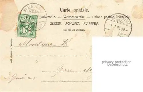 AK / Ansichtskarte St-Maurice  Valais VS Vue générale et les Alpes