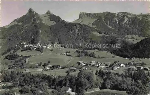 AK / Ansichtskarte Gruyeres  Gruyere Greyerz FR Vue générale et Pringy vue aérienne