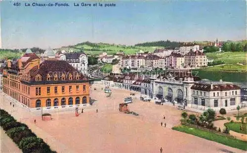 AK / Ansichtskarte LA CHAUX-DE-FONDS NE La gare et la poste