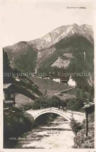 AK / Ansichtskarte Binn VS Panorama Landschaft Blick gegen Breithorn