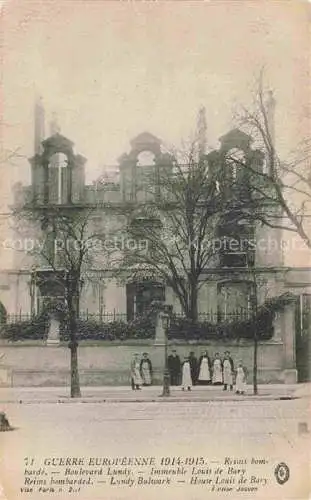 AK / Ansichtskarte REIMS 51 Guerre Européenne Boulevard Lundy Truemmer 1. Weltkrieg