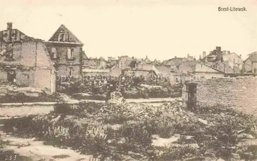 AK / Ansichtskarte BREST-LITOWSK Belarus Weissrussland Zerstoerte Stadt Truemmer 1. Weltkrieg