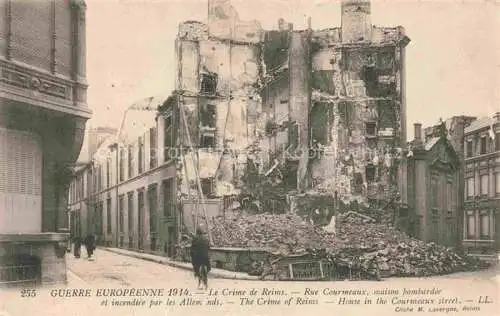 AK / Ansichtskarte REIMS 51 Maison détruites Rue Courmeaux Grande Guerre Européenne Truemmer 1. Weltkrieg