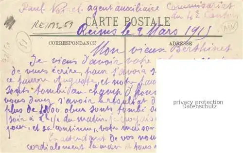 AK / Ansichtskarte REIMS 51 Maison détruites Rue Courmeaux Grande Guerre Européenne Truemmer 1. Weltkrieg