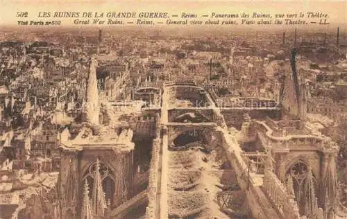 AK / Ansichtskarte REIMS 51 Les ruines de la Grande Guerre vue vers le Théâtre Truemmer 1. Weltkrieg