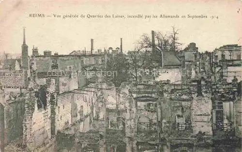 AK / Ansichtskarte REIMS 51 Vue générale Quartier des Laines détruit Truemmer 1. Weltkrieg