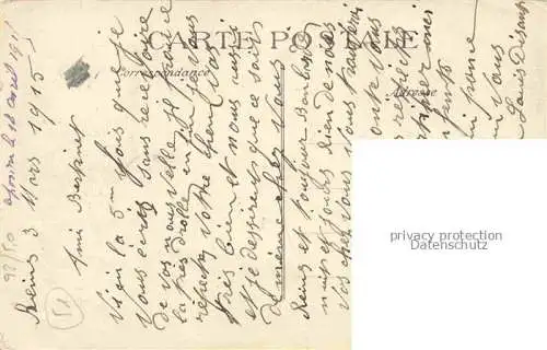 AK / Ansichtskarte REIMS 51 Rue Chanzy Café Saint Denis détruit Ruines Truemmer 1. Weltkrieg