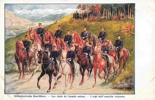 AK / Ansichtskarte Militaria Schweiz Pferde Heerfuehrer 