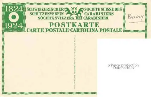 AK / Ansichtskarte BOECKLY Kuenstlerkarte Schweiz Schuetzenverein Schweiz Wein 