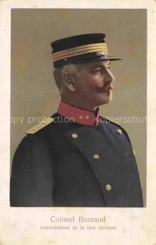 AK / Ansichtskarte Militaria Schweiz Colonel Bornand Commandant division 