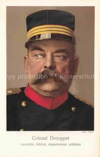 AK / Ansichtskarte Militaria Schweiz Colonel Decoppet 