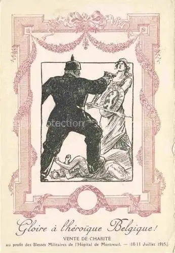 AK / Ansichtskarte Militaria Belgien Belgium Belgie Vente de Charite