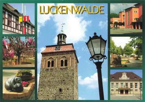 AK / Ansichtskarte Luckenwalde Teilansichten Kirchturm Rathaus Park