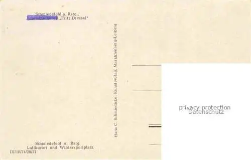 AK / Ansichtskarte Schmiedefeld Rennsteig Thueringen Jugendherberge Fritz Dressel