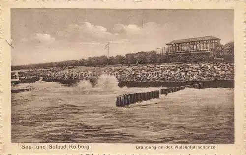 AK / Ansichtskarte Kolberg  Ostseebad KOLOBRZEG PL See und Solbad Brandung an der Waldenfelsschanze