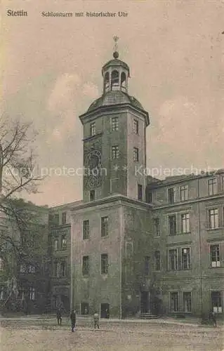 AK / Ansichtskarte Stettin SZCZECIN Pommern PL Schlossturm mit historischer Uhr