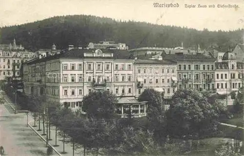 AK / Ansichtskarte Marienbad MARIANSKE LAZNE CZ Tepler Haus und Stefanstrasse