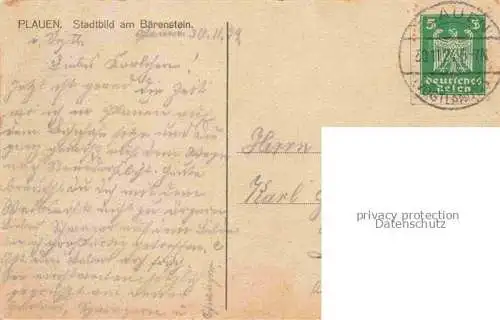 AK / Ansichtskarte PLAUEN  Vogtland Stadtbild am Baerenstein
