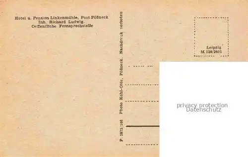AK / Ansichtskarte Poessneck Thueringen Hotel Linkenmuehle