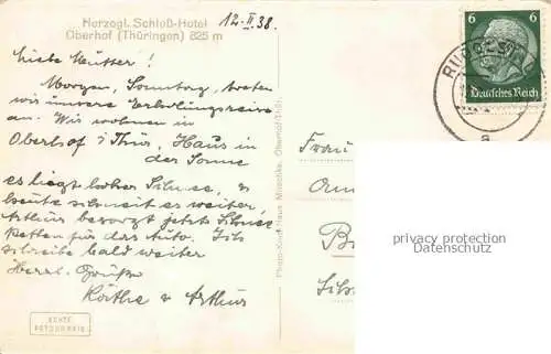AK / Ansichtskarte Oberhof  Thueringen Herzogl Schloss Hotel