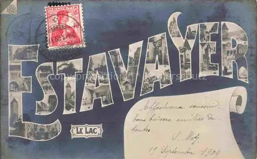 AK / Ansichtskarte Estavayer -le-Lac FR Teilansichten Schriftzug Estavayer