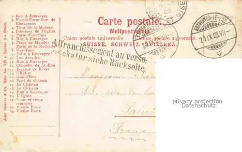 AK / Ansichtskarte Estavayer -le-Lac FR Teilansichten Schriftzug Estavayer