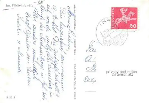 AK / Ansichtskarte Ins-Anet Erlach BE Hôtel de Ville Rathaus