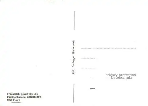 AK / Ansichtskarte FLAWIL Flawyl SG Familienkapelle Lombriser