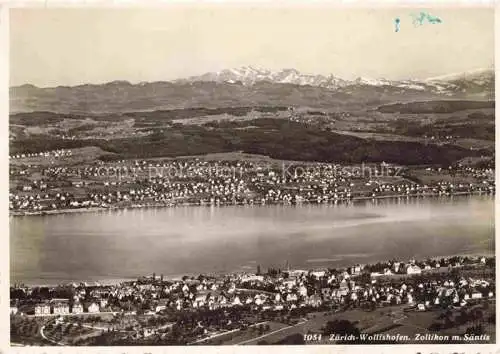 AK / Ansichtskarte Wollishofen ZueRICH ZH Panorama Zollikon Blick gegen Saentis Appenzeller Alpen