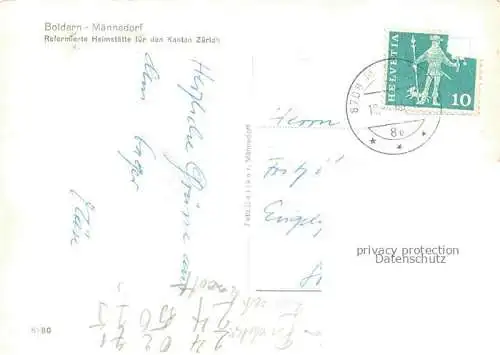 AK / Ansichtskarte Boldern Maennedorf MEILEN ZH Panorama Reformierte Heimstaette fuer den Kanton Zuerich Zuerichsee