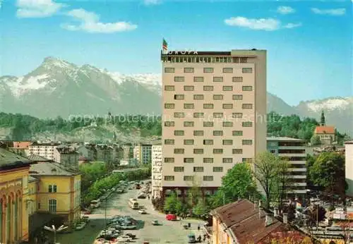 AK / Ansichtskarte SALZBURG  AT Hotel Europa Hauptbahnhof Blick gegen Untersberg
