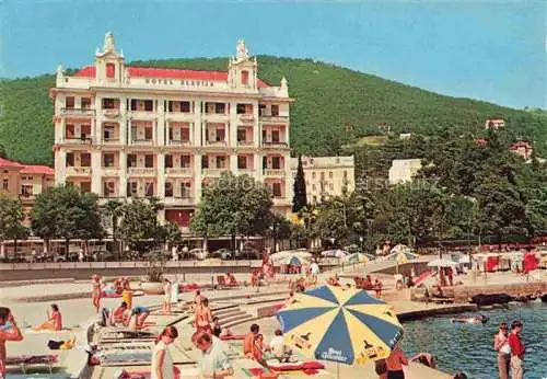 AK / Ansichtskarte OPATIJA Abbazia Croatia Hotel Slavija Badestrand