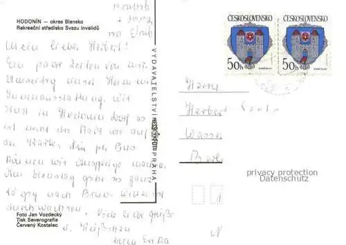 AK / Ansichtskarte Hodonin Goeding CZ Okres Blansko Rekreacni stredisko Svazu invalidu 