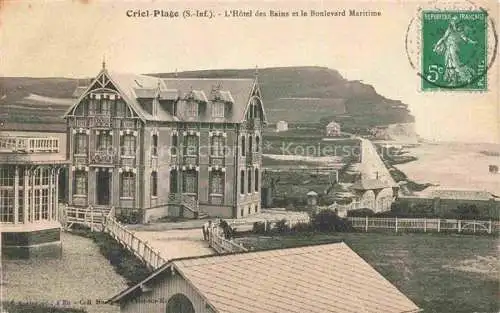 AK / Ansichtskarte Criel Plage DIEPPE 76 Seine-Maritime Hôtel des Bains et le Boulevard Maritime