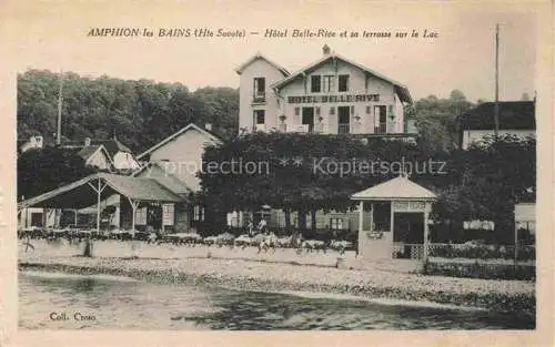 AK / Ansichtskarte Amphion-les-Bains 74 Haute-Savoie Hôtel Belle Rive et sa terrasse sur le lac