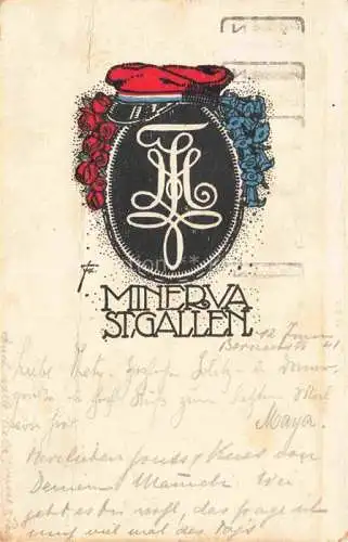 AK / Ansichtskarte St Gallen SANKT GALLEN SG Minerva Wappen Schuelerverbindung
