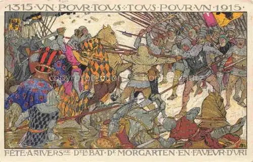 AK / Ansichtskarte Morgarten ZG Urnertag Journée Urainaise Fête Anivers Kuenstlerkarte