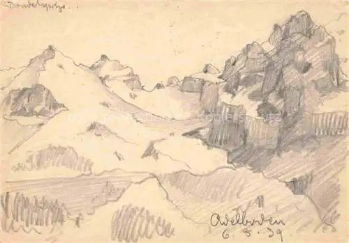 AK / Ansichtskarte Adelboden BE Bonderspitze Kuenstlerkarte handgemalt