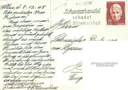 AK / Ansichtskarte OLTEN SO Blick ueber die Aare zur Stadt Kuenstlerkarte