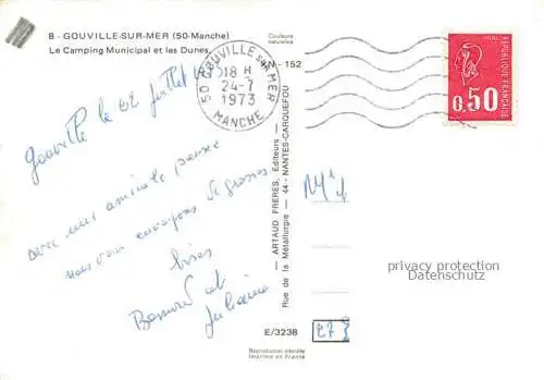 AK / Ansichtskarte Gouville-sur-Mer Coutances 50 Manche Camping Municipal et les dunes