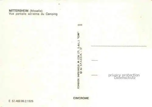 AK / Ansichtskarte Mittersheim Sarrebourg 57 Moselle Vue partielle aérienne du camping