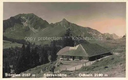 AK / Ansichtskarte Buerglen 2165m Guggisberg BE Stierenhuette Blick gegen Ochsen