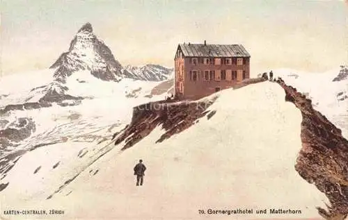 AK / Ansichtskarte Gornergrat 3135m Zermatt VS Gornergrathotel Berghotel und Matterhorn Walliser Alpen