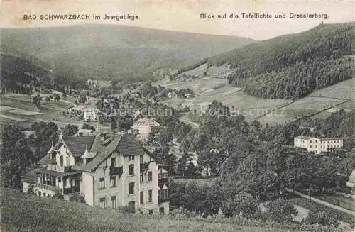AK / Ansichtskarte Bad Schwarzbach Flinsberg Isergebirge Swieradow Zdroj Bad PL Blick auf die Tafelfichte und Dresslerberg