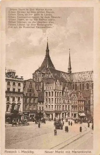 AK / Ansichtskarte ROSTOCK Neuer Markt mit Marienkirche